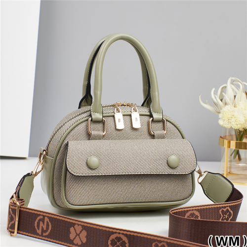 Denim Charm Dual-Zip Satchel Handbag