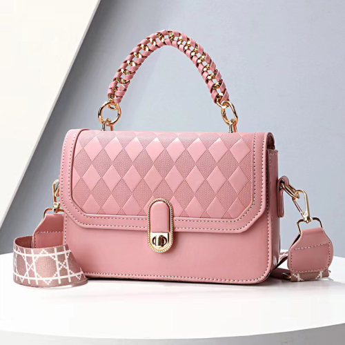 Blush Luxe Quilted Chain Handle Handbag