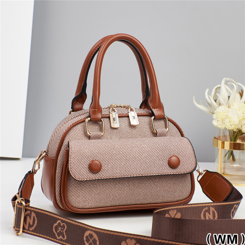 Denim Charm Dual-Zip Satchel Handbag